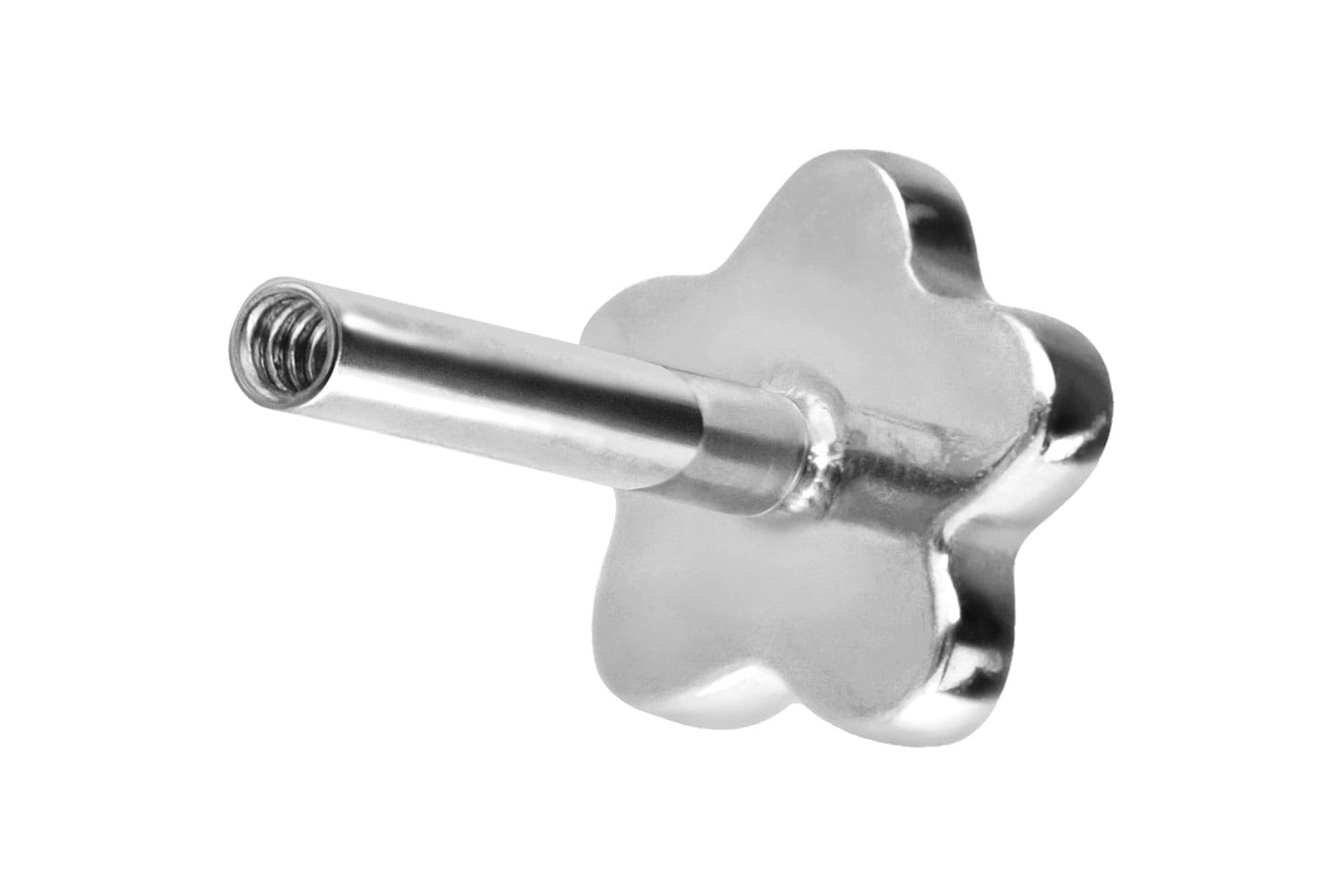 Titan Labret Piercing mit Innengewinde ohne Kugel BLUME